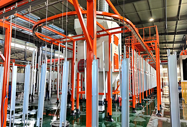 家电喷粉线：涂层均匀无色差